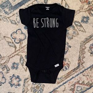 Gerber Black 'Be Strong' Kids One Piece